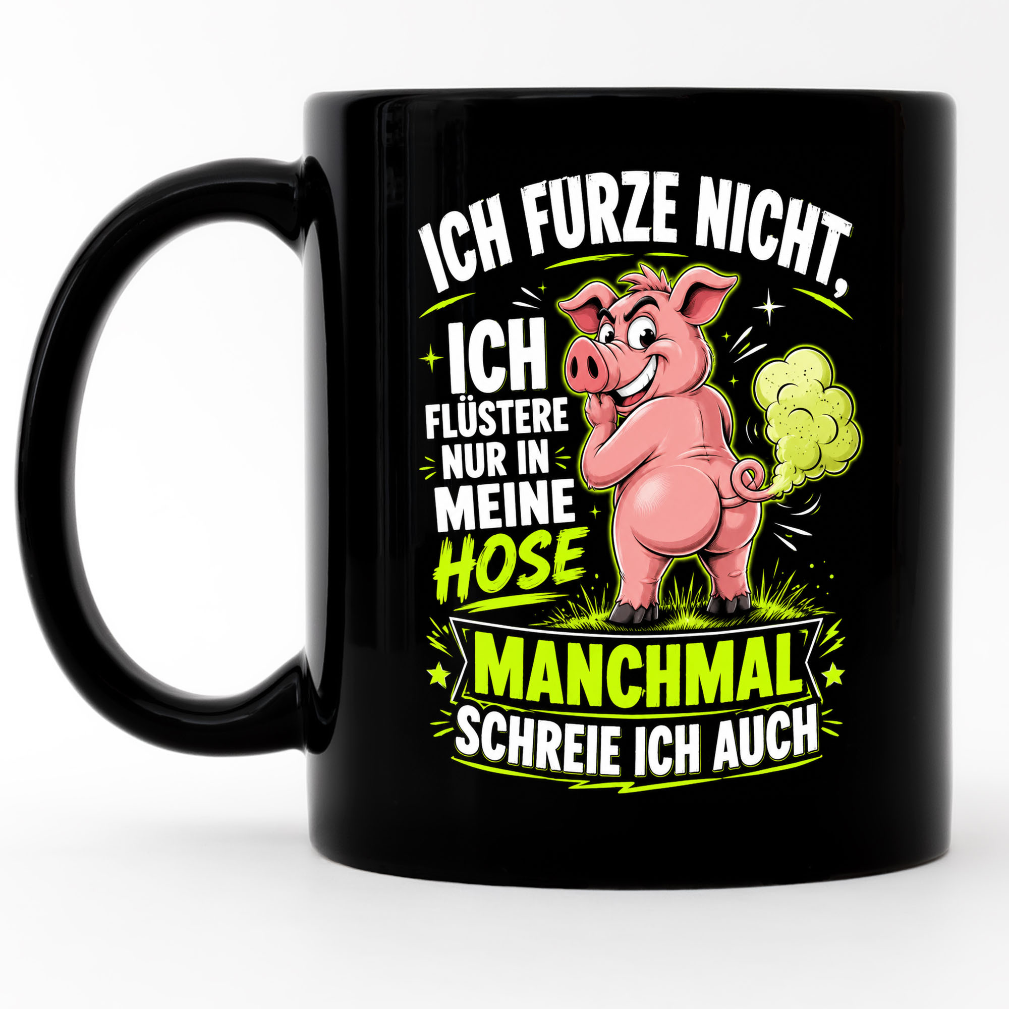 Funny Mug Farting Pig Quote 't Fart Coffee Mug For Men And Women Gift Birthday Christmas Father's Day Colleagues Office Mug Black