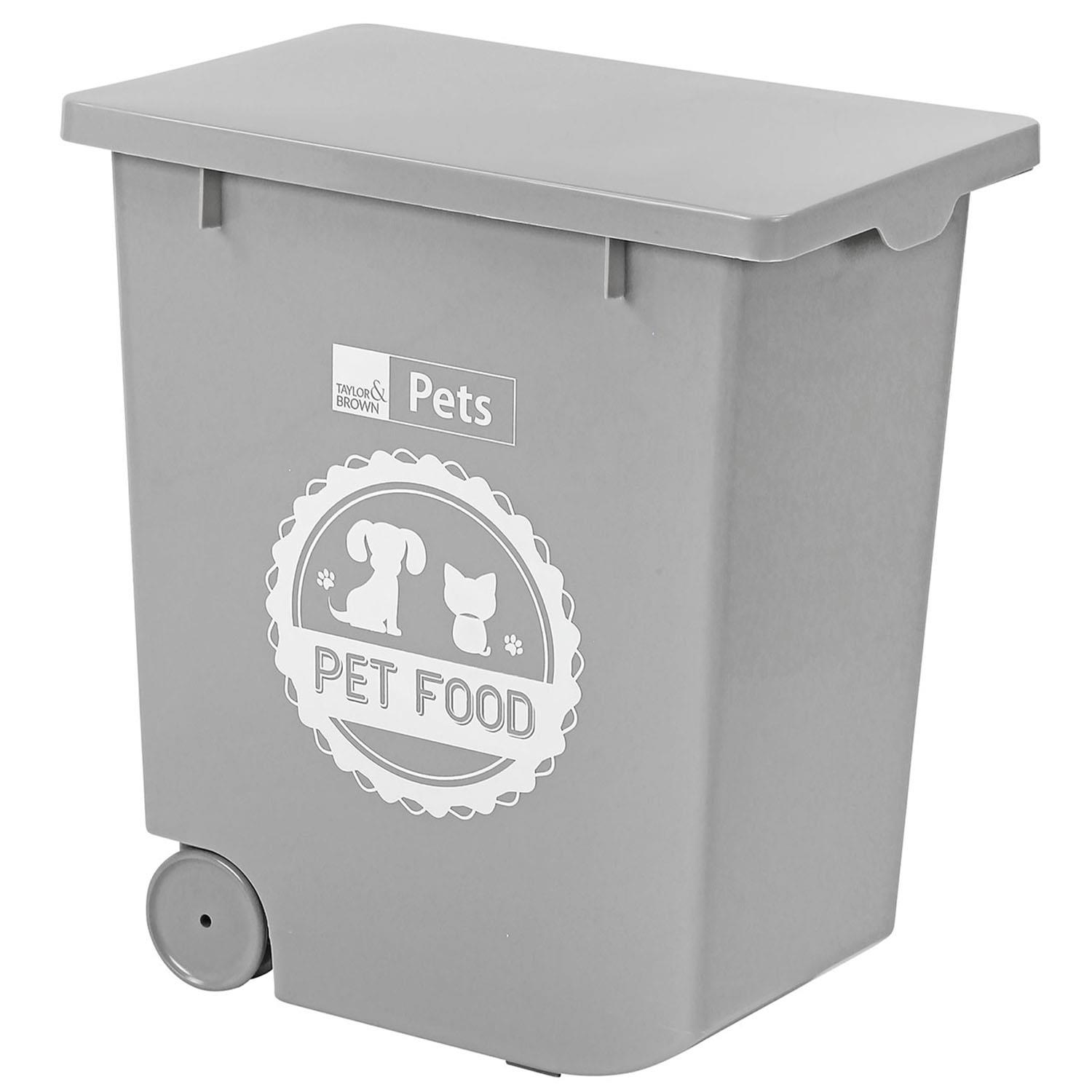 TEMU Airtight Pet Food Storage Container With Lock Lid, Durable Grey Plastic Bin For Dog Food Storage, Cat Food Storage, Bird Food Storage, Large