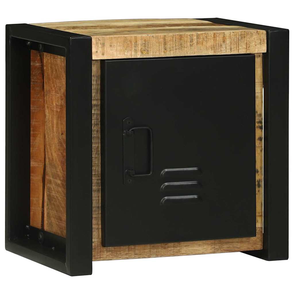 Image of Vidaxl Bathroom Wall Cabinet 40x30x40 Cm Solid Wood Rough Mango Sturdy Stylish Space-saving Storage Solution Furniture Wall-mounted Rustic Modern Decoration