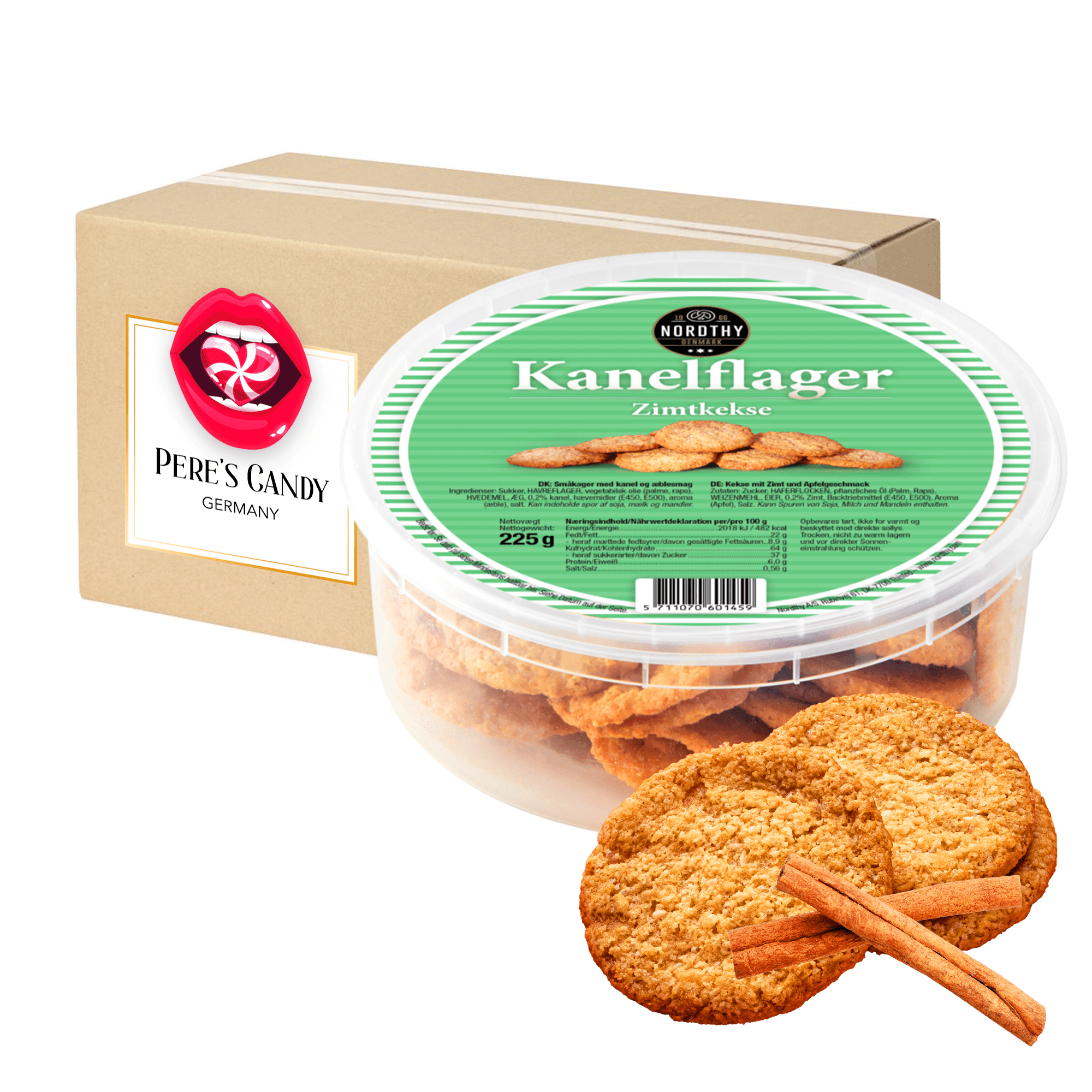 2x225g Original Danish Cinnamon Oat Biscuits - Oatmeal
