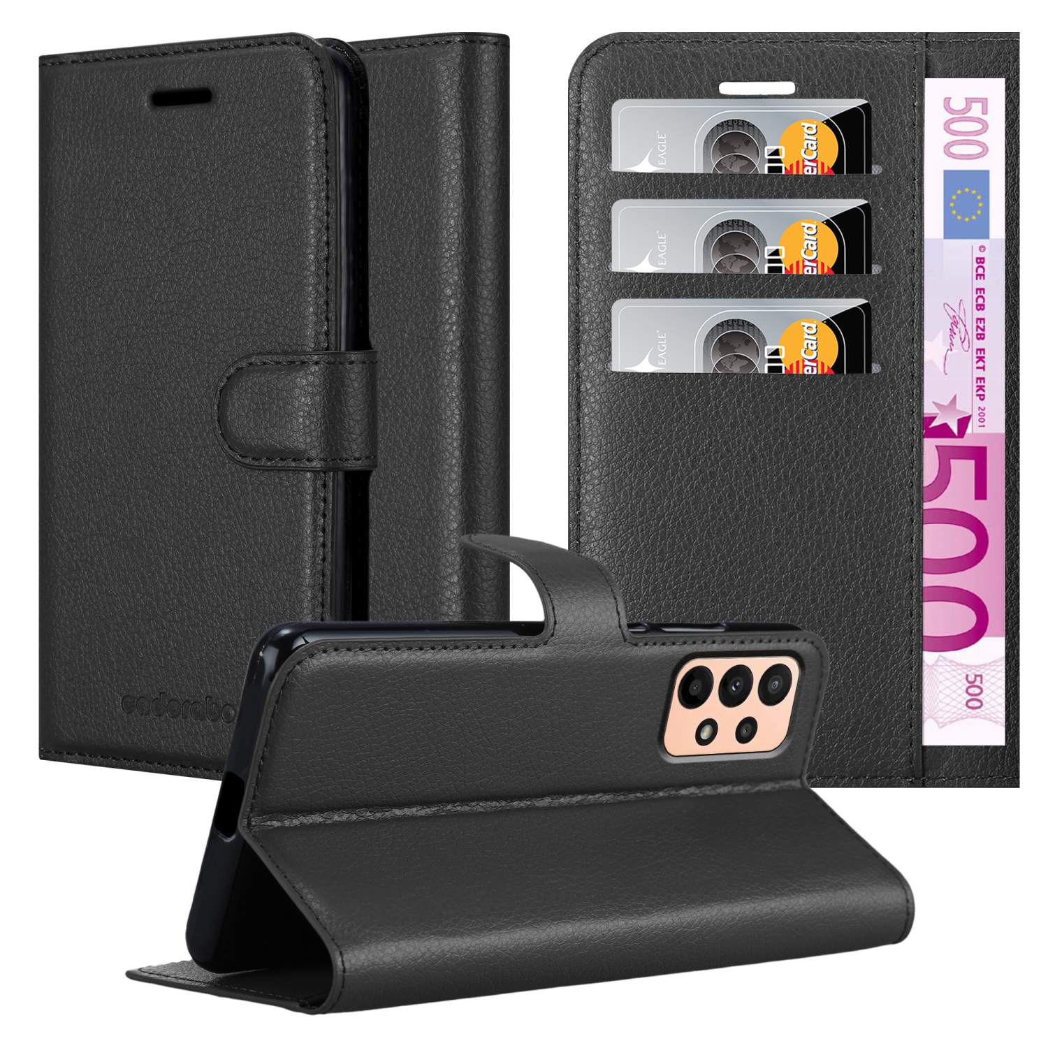 Image of Compatible For Galaxy A23 4g Case Protective Cover With Magnetic Closure, Stand Function And Card Slot Flip Case Cover Etui Mobile Phone Case Book Bag