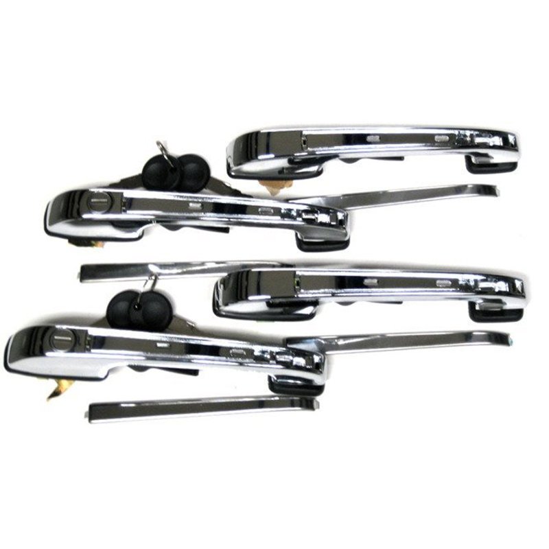External Door Handles For Vw Golf Ii 83-92, 4pcs, Complete Tuning Chrome