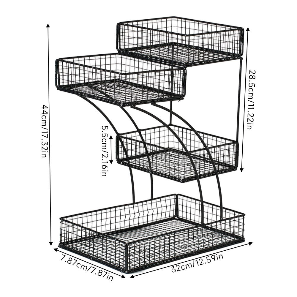Staggered Makeup Organizer with 4 Levels