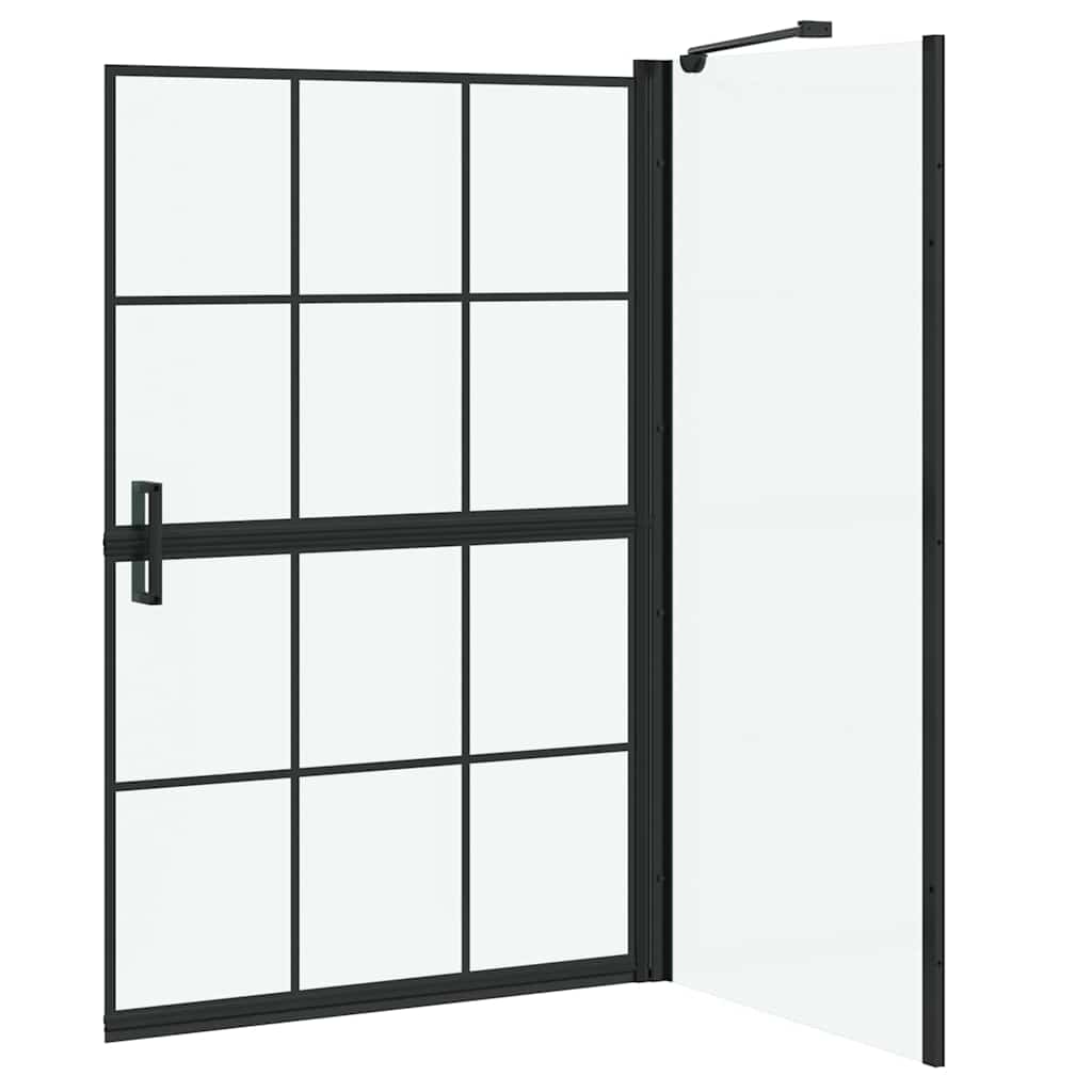 Mayfair Bath Shower Screen Black and Transparent