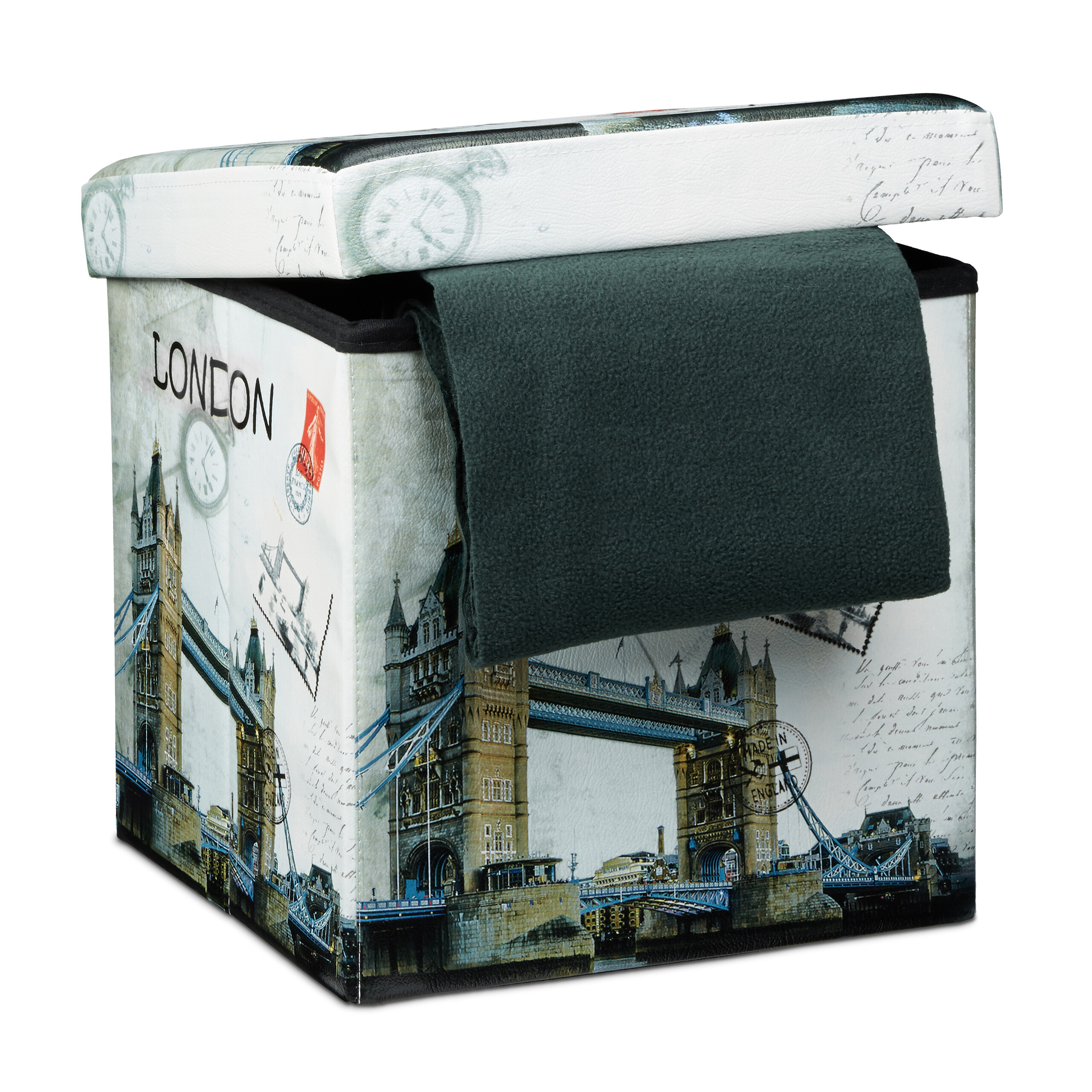 London Stool In White - (w)38 X (h)38 X (d)38 Cm