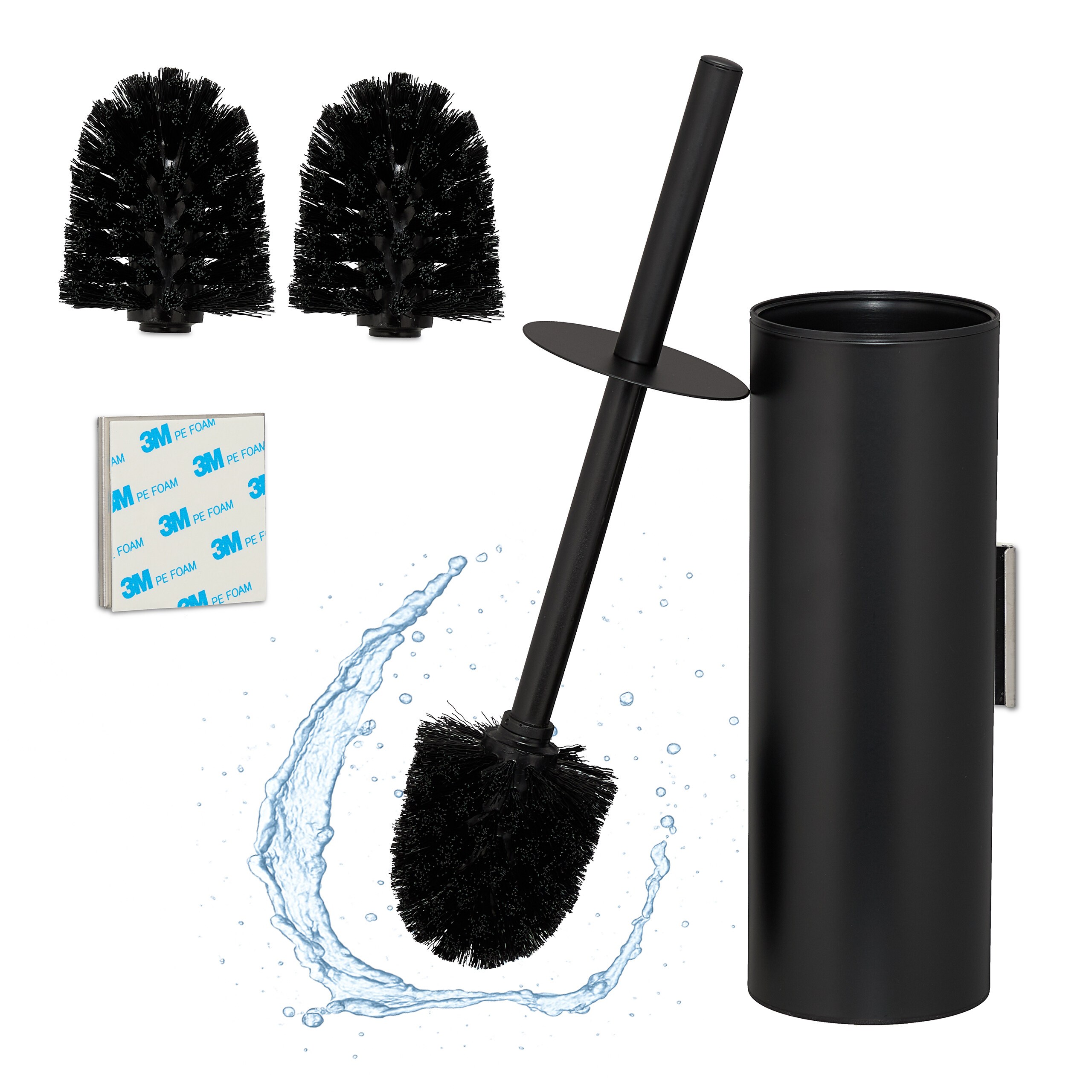Toilet Brush In Black - (w)9 X (h) X (d)11 Cm