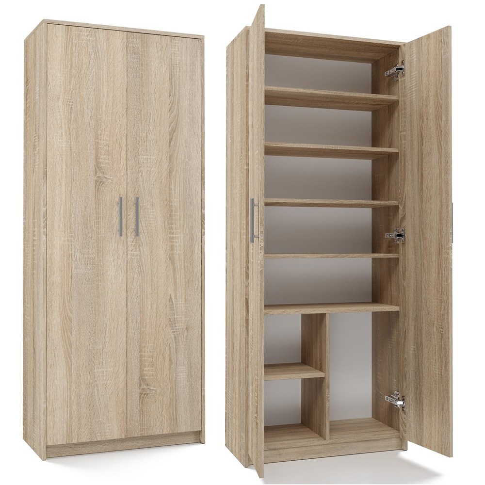 TEMU - Armoire moderne 6 étagères - 180x74x35cm - Meuble de rangement -