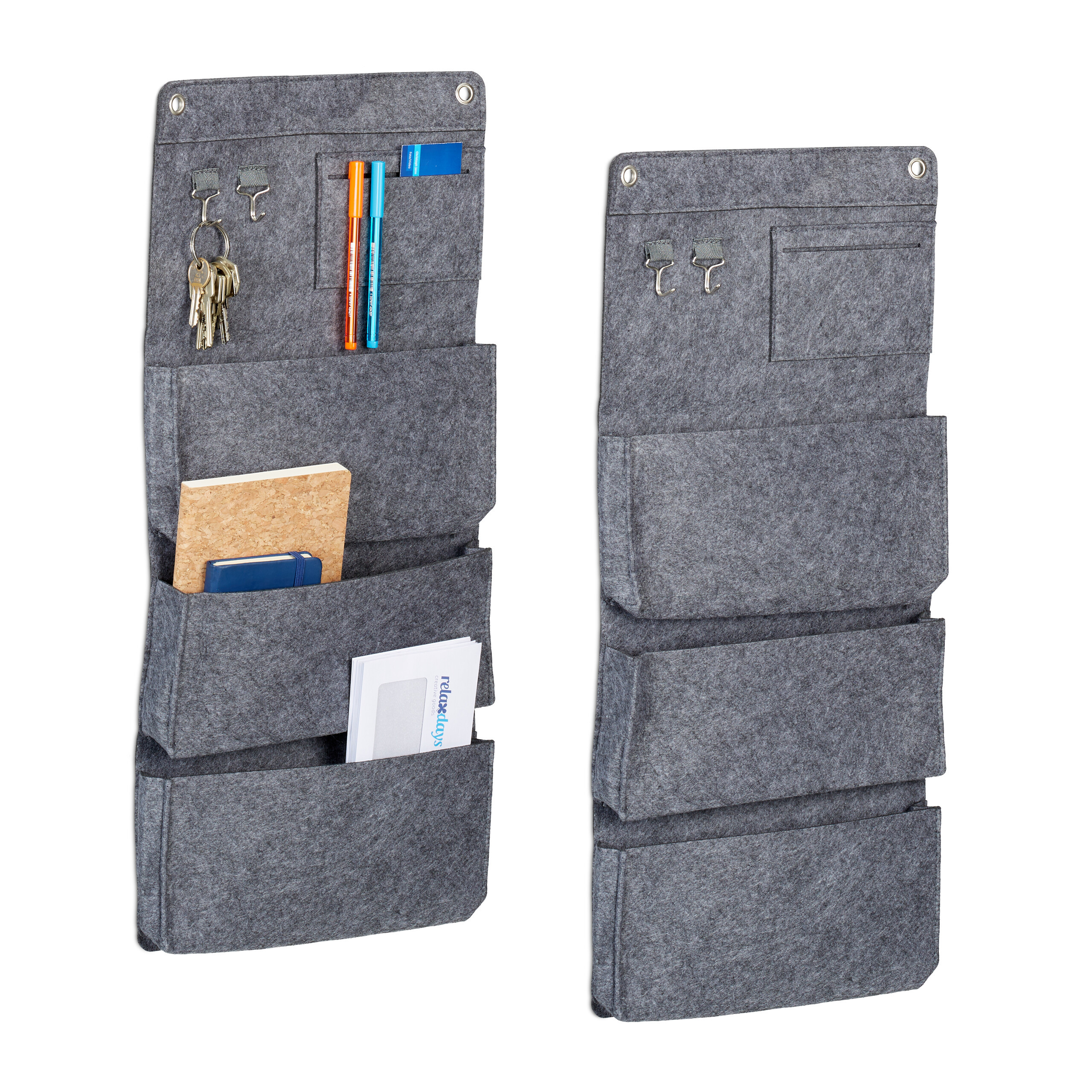 2-piece Hanging Organizer Set With 3 Compartments