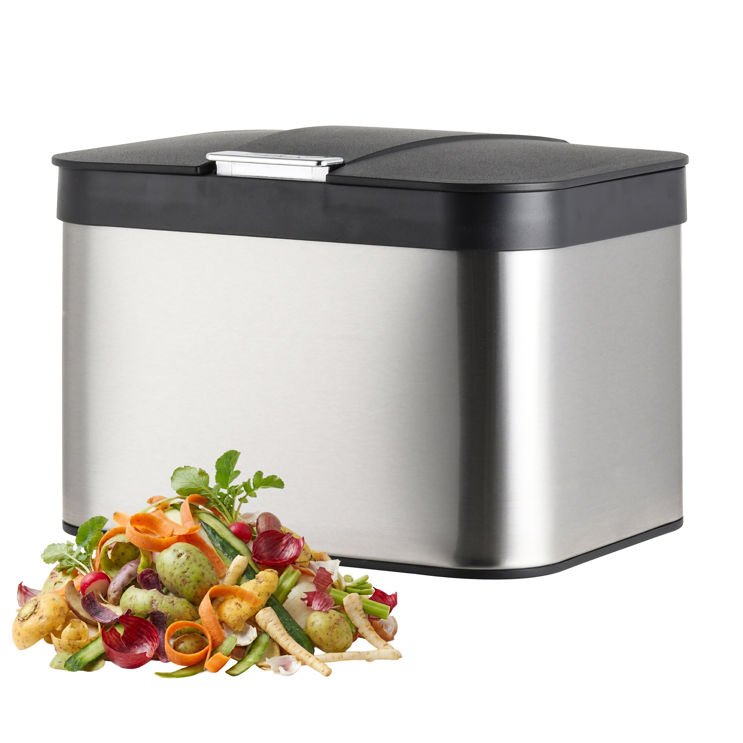 Waste Bin In Silver/black - 4.5 L