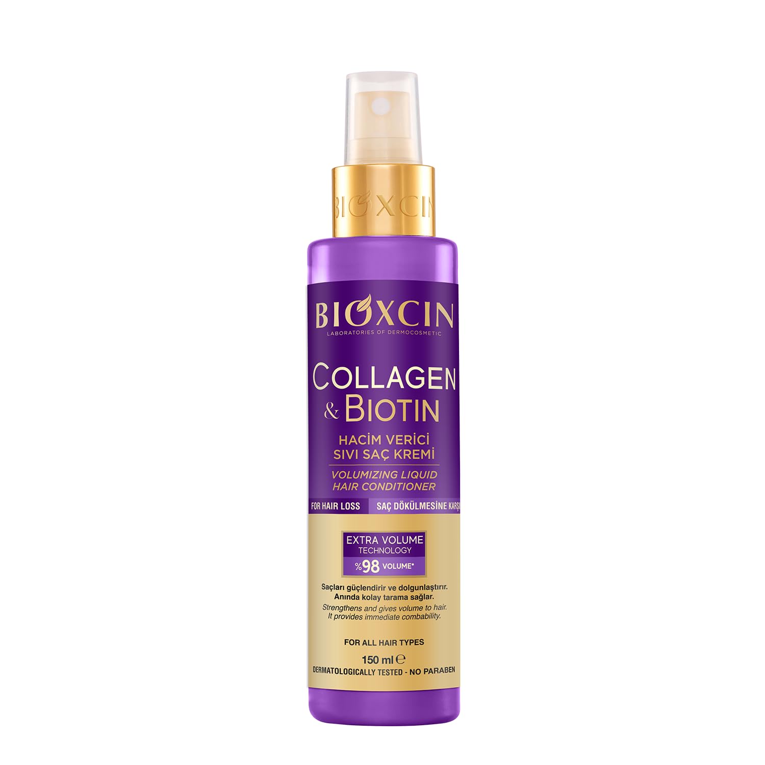 Image of Bioxcin Collagen & Biotin Volumizing Liquid Conditioner 150 Ml – Spray Care For Volume & Shine – For Fine Hair