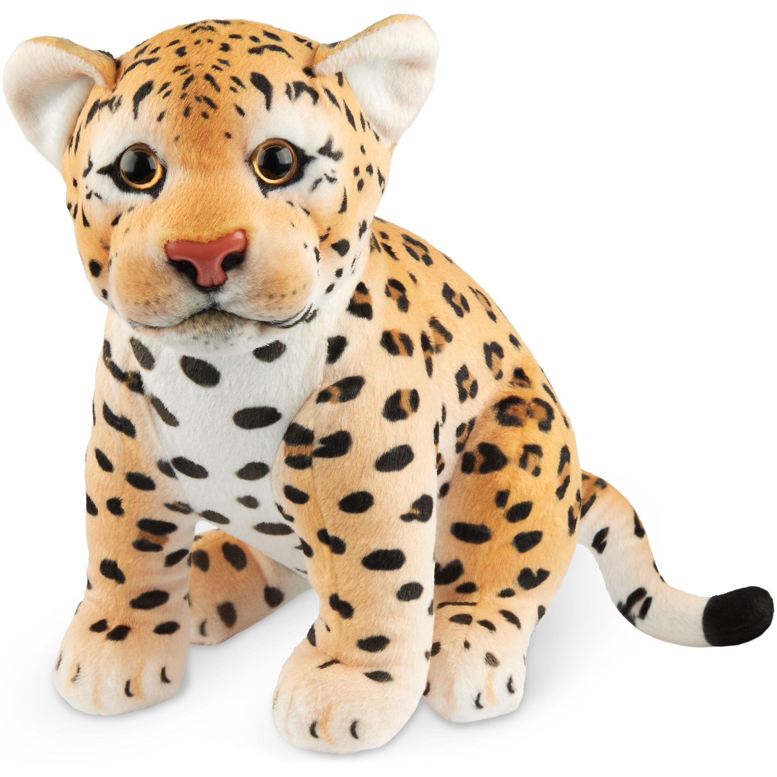 Image of Brubaker Leopard Plush Toy - 30 Cm Stuffed Animal - Baby Plush Big Cat Sitting - Children's Plush Toy - Brown
