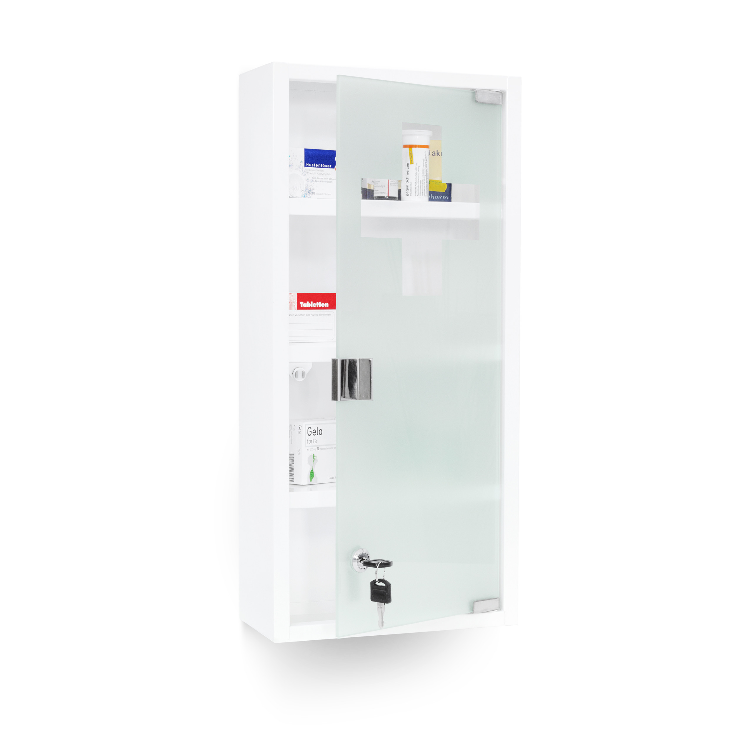 Medical Cabinet In White - (w)27 X (h)57 X (d)12 Cm