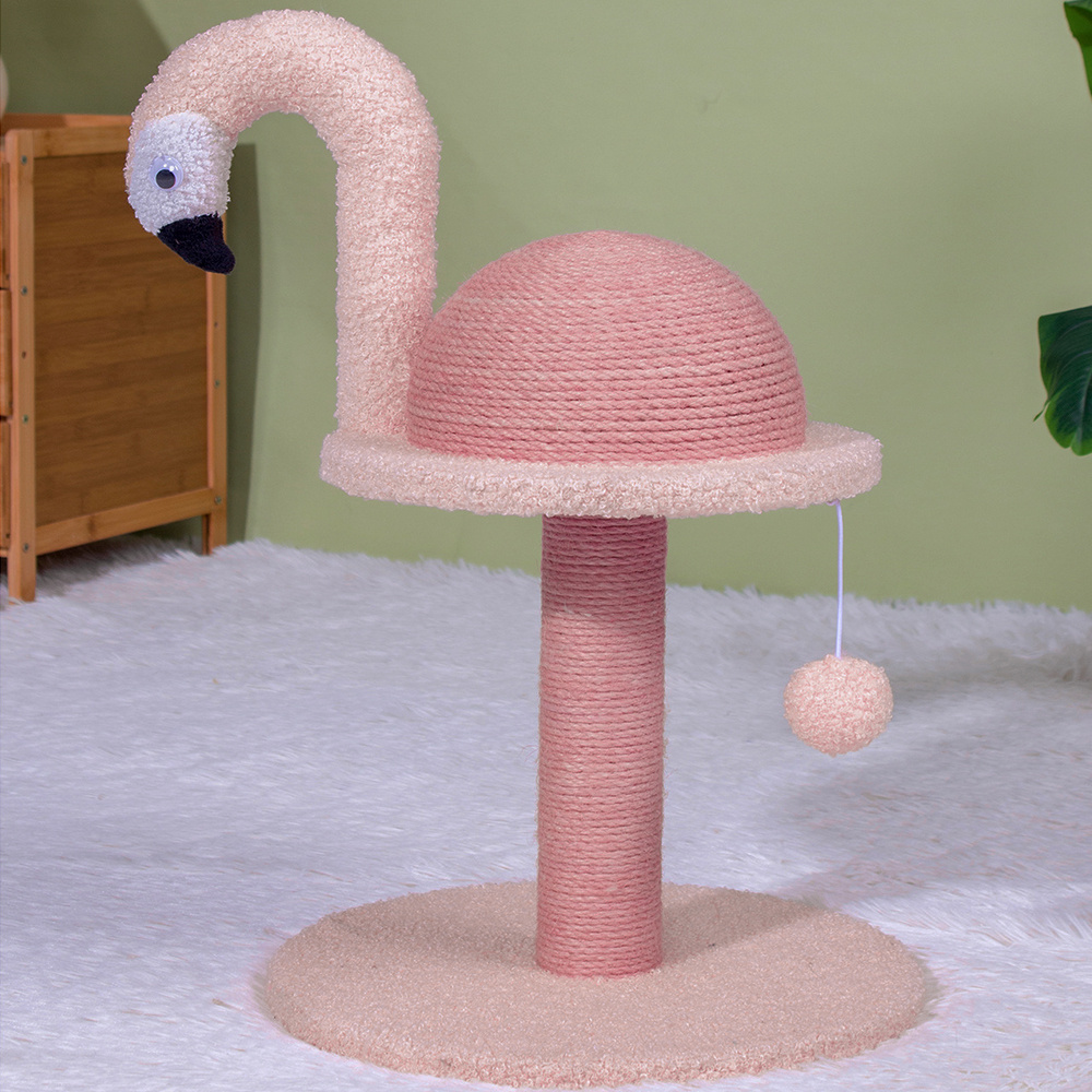 Pink Flamingo Cat Scratching Ball, Sisal Material Decorative Display
