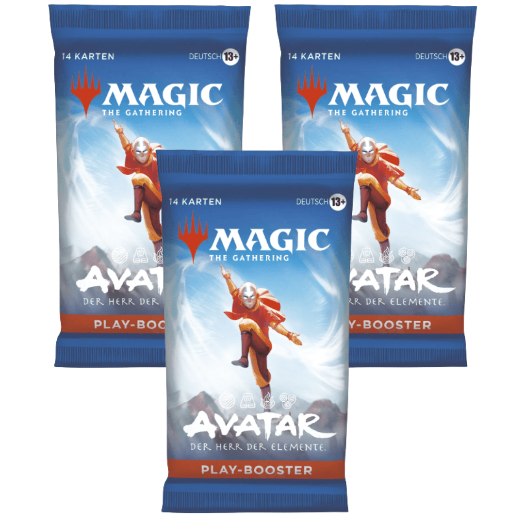 3× Magic The Gathering : Of German – Official Mtg Expansion Packs With Rare & Cards + Heartforcards Shipping Protection