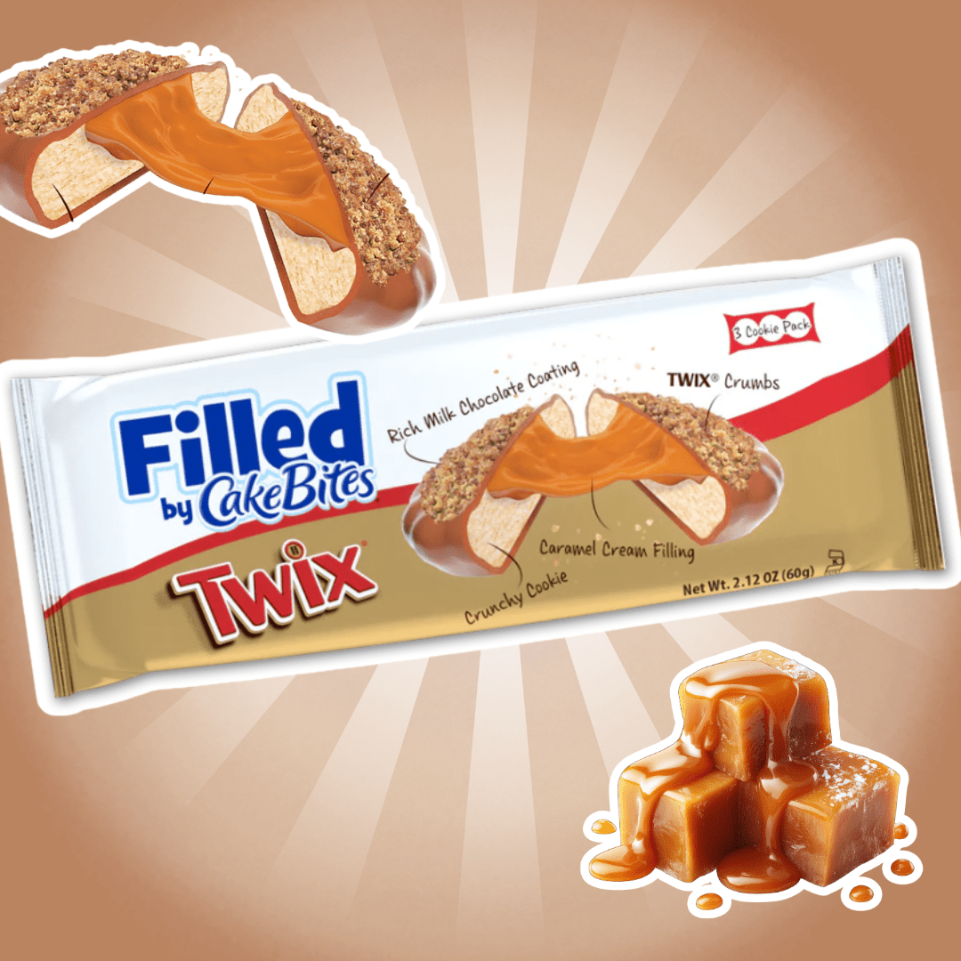 Image of 1x Cakebites Filled Twix With Caramel & Chocolate (60g)