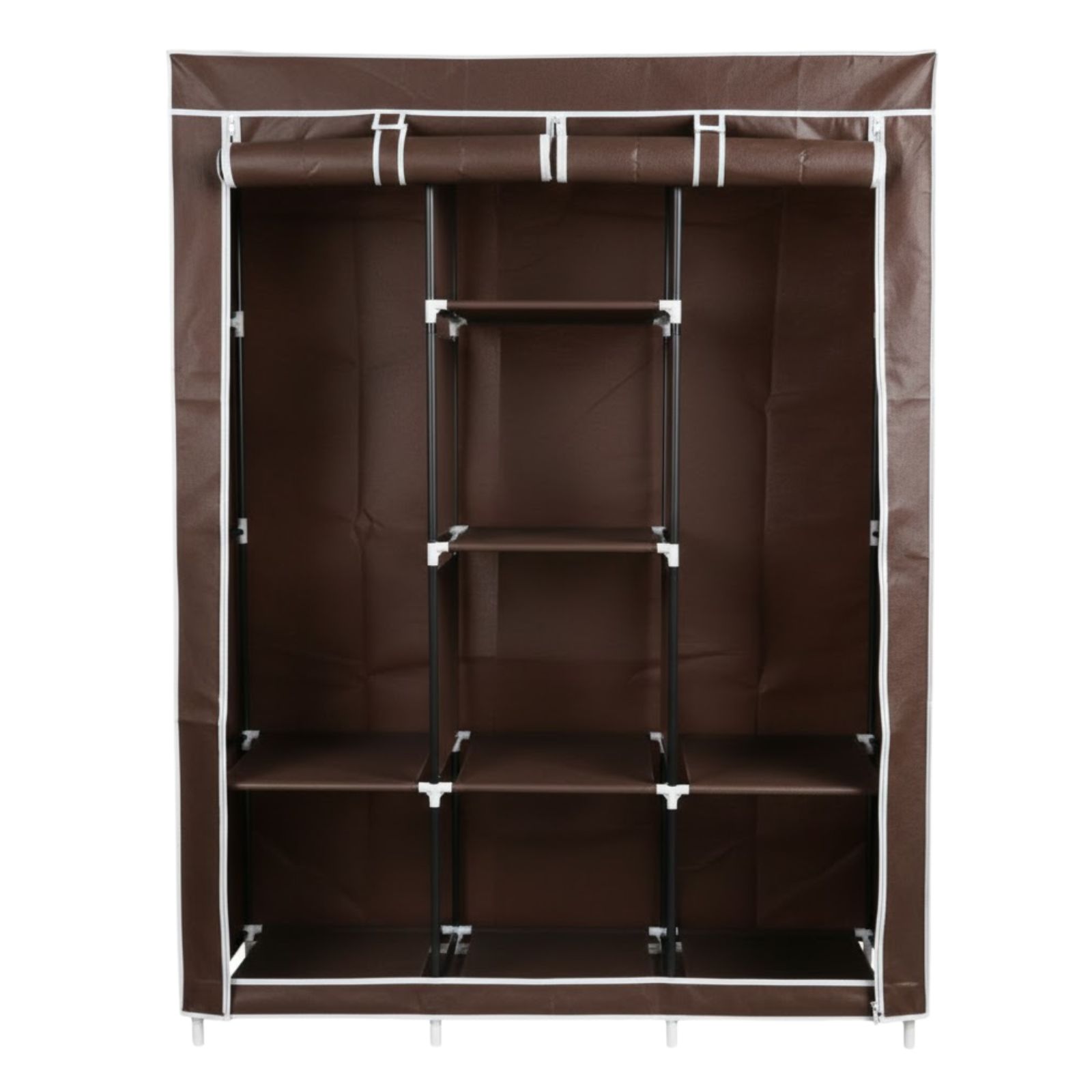 TEMU DASCK Armario de Tela Desmontable 128 cm | Barra Colgador + Baldas | Dormitorio y Vestidor