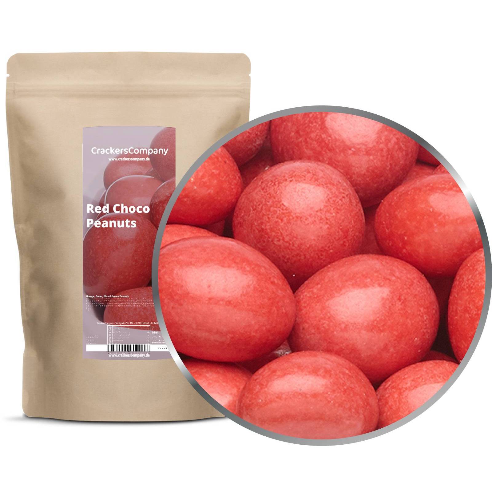 Image of Red Chocolate – Peanut Kernels In Red Milk Chocolate 750g/950g/5kg – By Crackerscompany