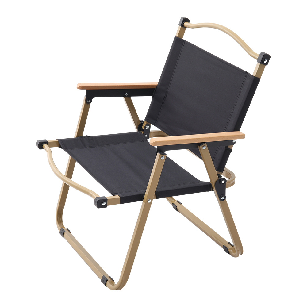 Black Outdoor Camping Folding Chair, Lightweight and Portable