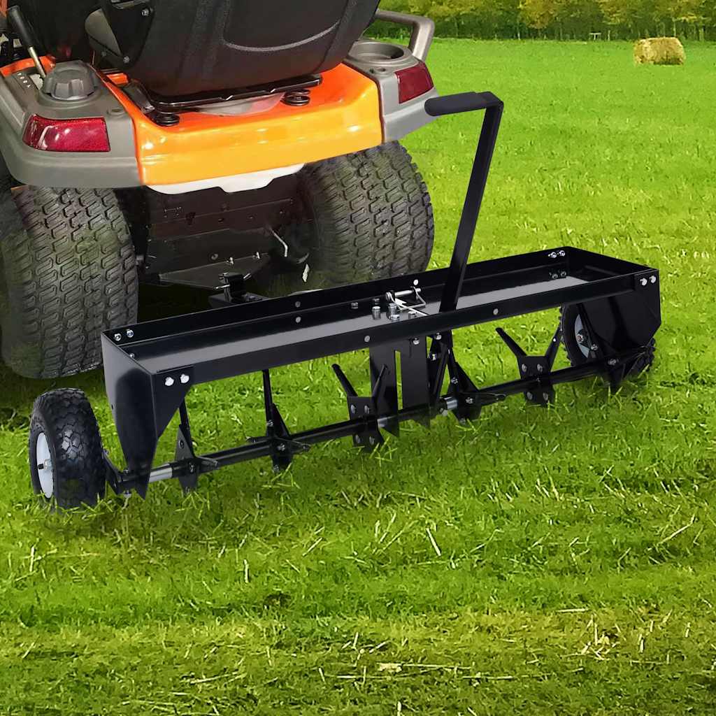 Lawn Aerator For Ride-on Mowers 2 Air Tires One-hand Lever Scarifier Lawn Blower Aerifier Lawn Tractor Tractor Atv 102cm