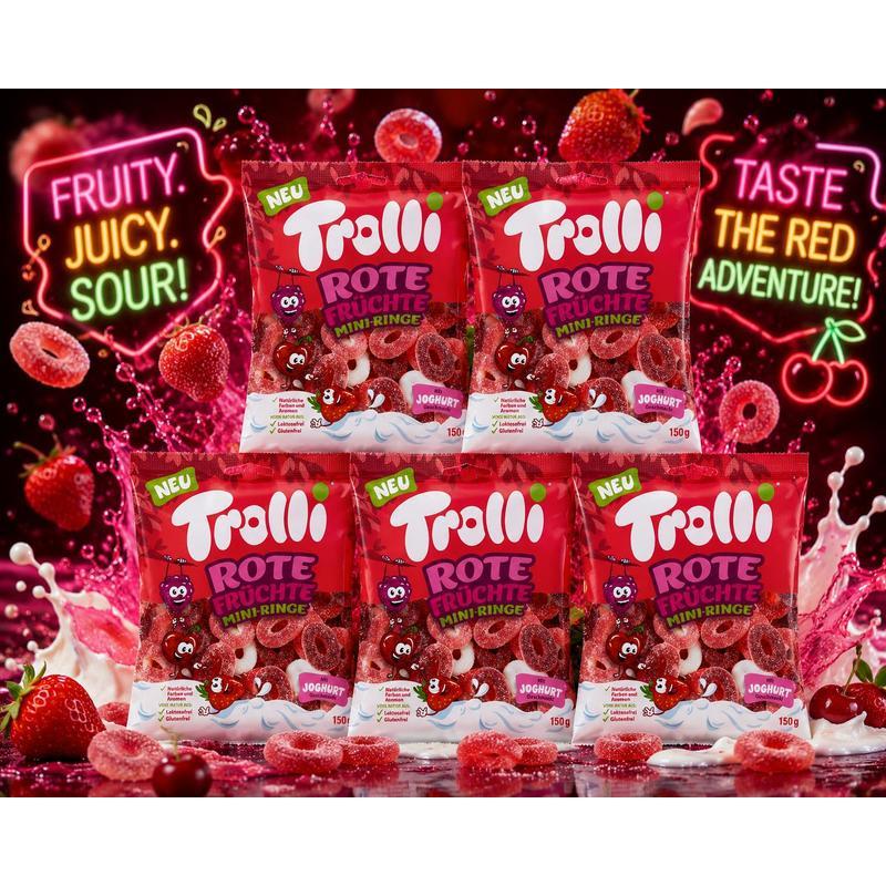Image of Trolli Red Fruit Mini Rings 5 X 150g