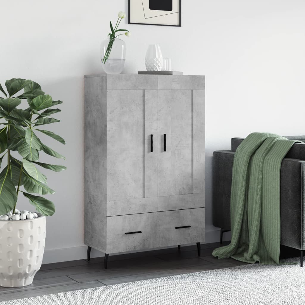 Image of Vidaxl , Sideboard With Of Storage Space, Cabinet Dresser, Cupboard For Living Room, Modern, Concrete Grey Wood