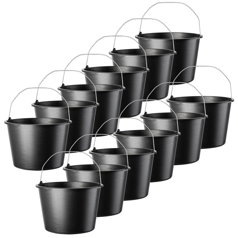 Image of Kadax Construction Bucket 20l Household Plastic Gardening Heavy-duty Buckets 12 Pcs