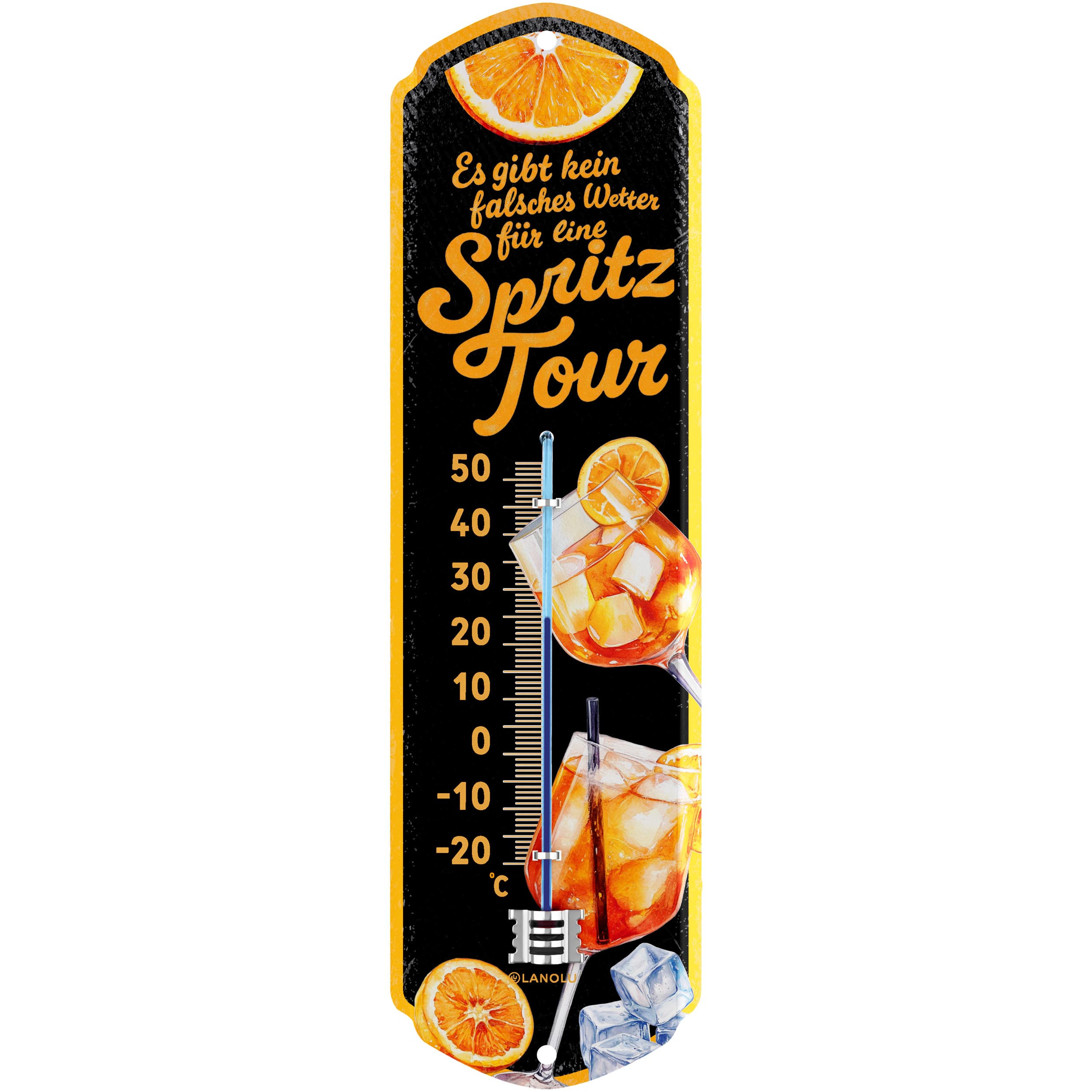 Image of Retro Tour Wall Thermometer As Bar Decoration, Balcony, Thermometer , Vintage Bar Decoration , 8x28 Cm