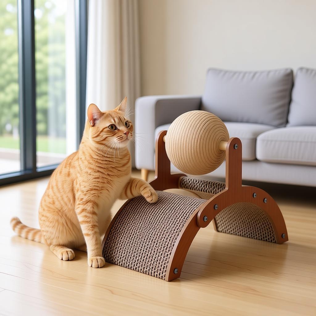 TEMU Cat Scratcher With Hanging Toy Sisal Ball Cat Scratching Board Durable Board Pads Prevents Furniture Damage