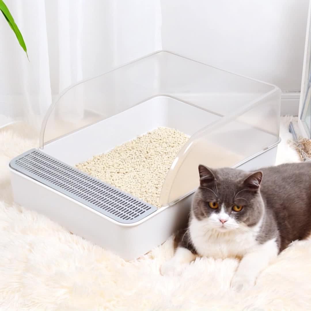 Large High-Sided Cat Litter Box with Splash-Proof Design