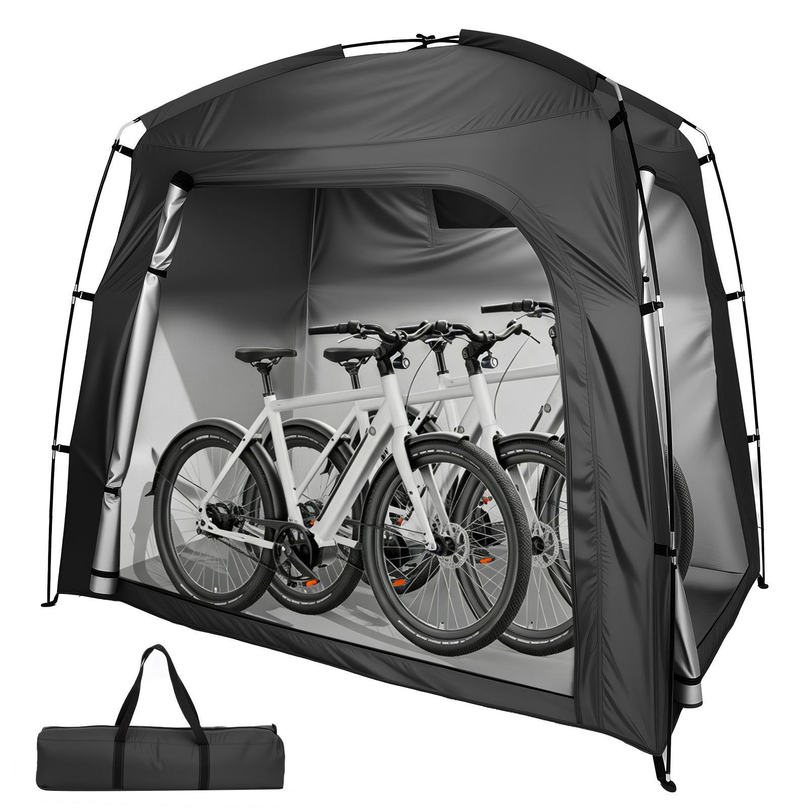Image of Outdoor Bike Storage Shed For 1-3 Bikes, Bike Cover For Outdoor Storage, Bike Shelter With Ventilation Window, Bike Tent, Bike Storage Canopy, Storage Tent