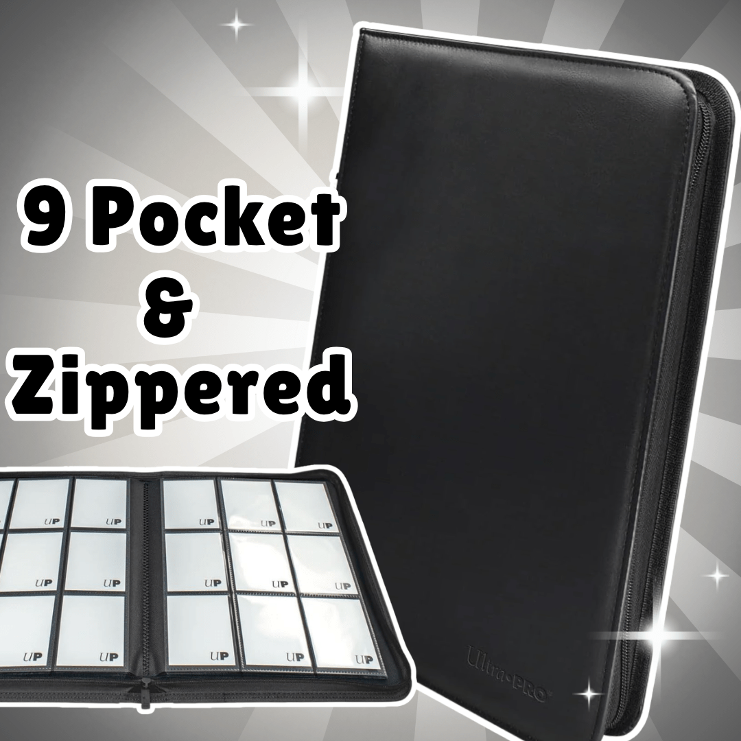 Image of Ultra Pro Vivid 9-pocket Zippered Pro Binder Black – Trading Card Album With Zipper, 20 Pages