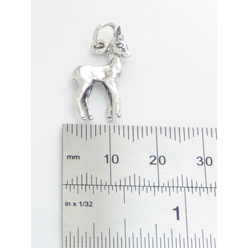 Sterling Silver Deer Charm, Elegant Addition for Jewellery