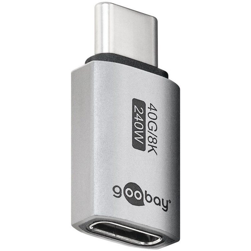 Adapter With Usb-c™ Connector, Usb4™, Silver - Usb-c™ Plug > Usb-c™ Socket