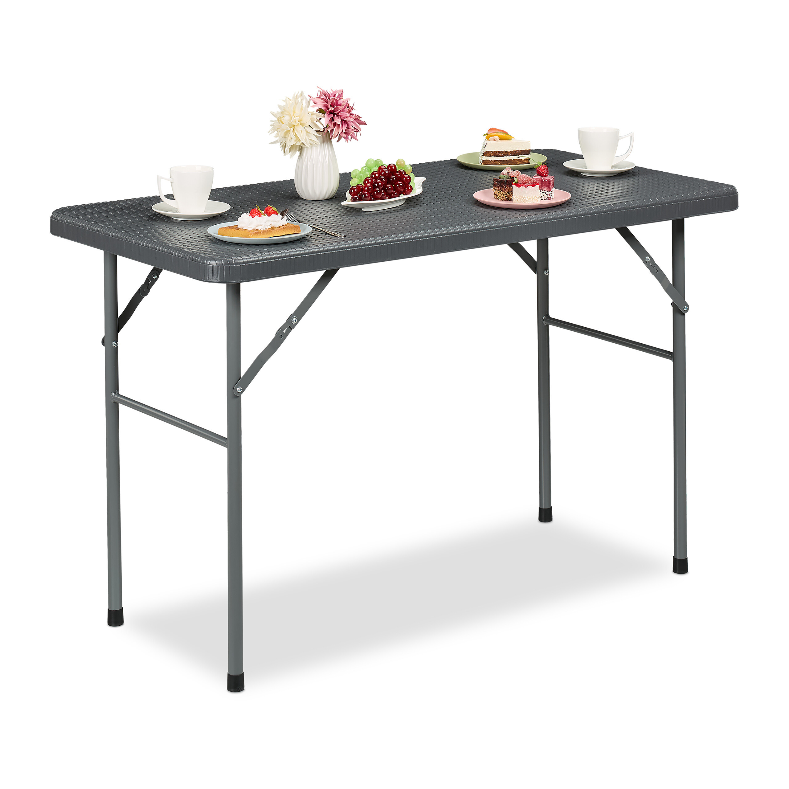 Garden Table In Gray - (w)121.5 X (h)74 X (d)61 Cm