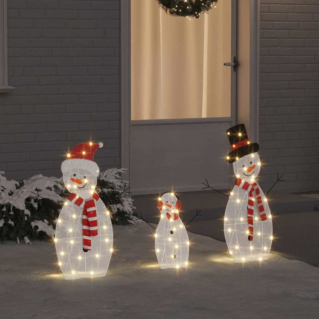 Verlichte Sneeuwpop Familie 3 pcs Warmwit LED
