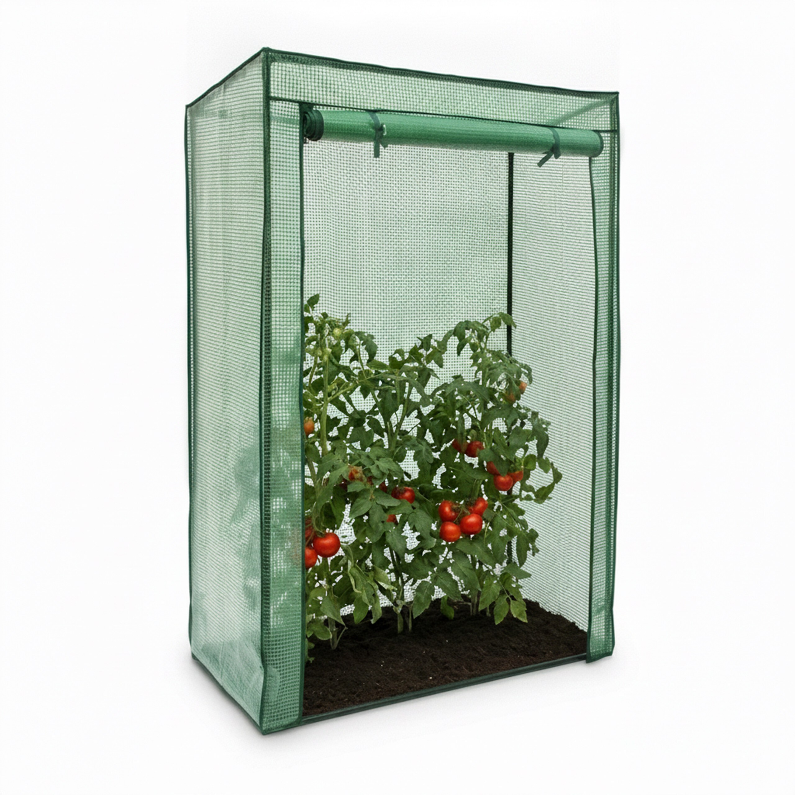 Image of Pe Tomato Greenhouse, 150 X 100 X 50 Cm, Green Trellis Film, Sloped Roof, Metal Frame, With Large Door, For Garden, Balcony, And Bed, Film Greenhouse, Plant Protection, Cold Frame, Relaxdays