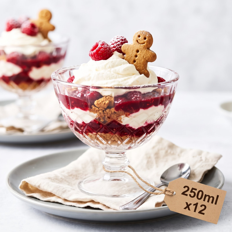 Image of 12pcs Set Of Glass Dessert Bowls 250 Ml, Elegant Ice Cream Bowls With Foot For Ice Cream, Desserts, Pudding, Fruit, Snacks, And Small Salads, Decorative Glass Bowls For .
