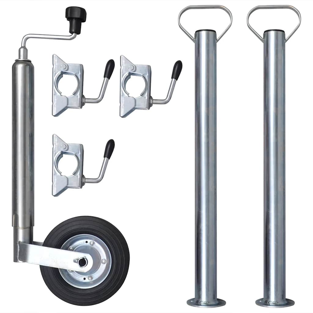 6pcs Set Trailer Support Wheel Holder Clamp Pipe Supports Ø48mm