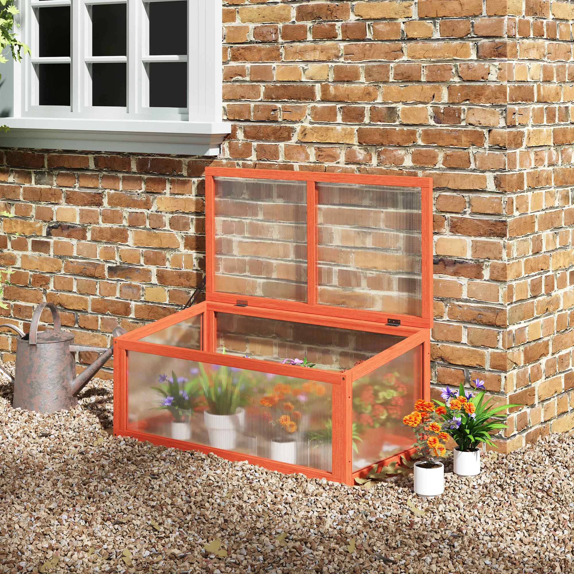 Image of Early Bed Greenhouse Greenhouse Early Bed Bed With Of Wood And Polycarbonate Weatherproof 90 X 46 X 40 Cm