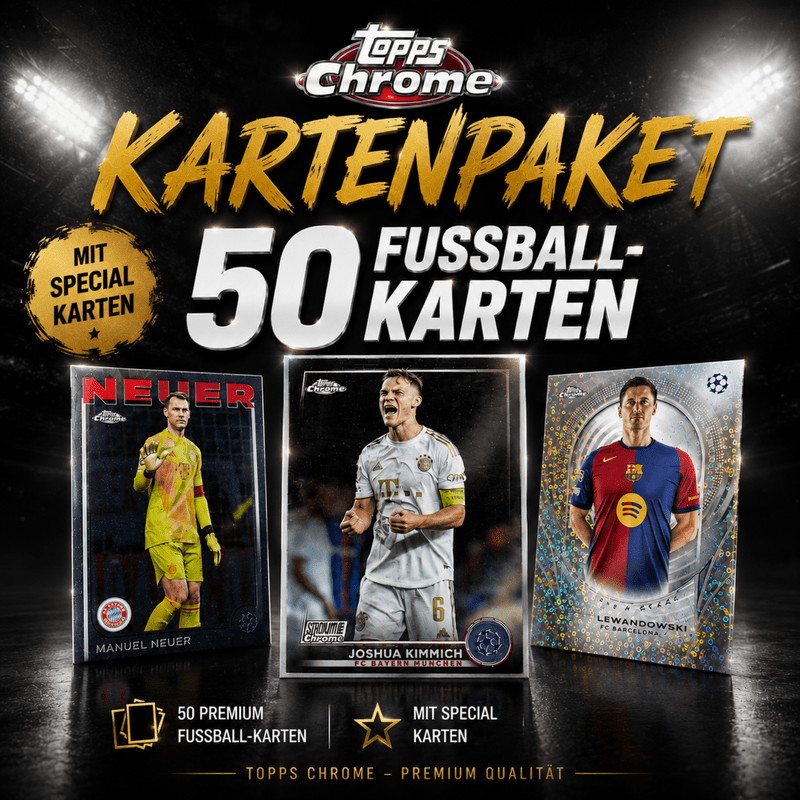 - 50 Soccer Cards - Card Pack With Special Cards Included