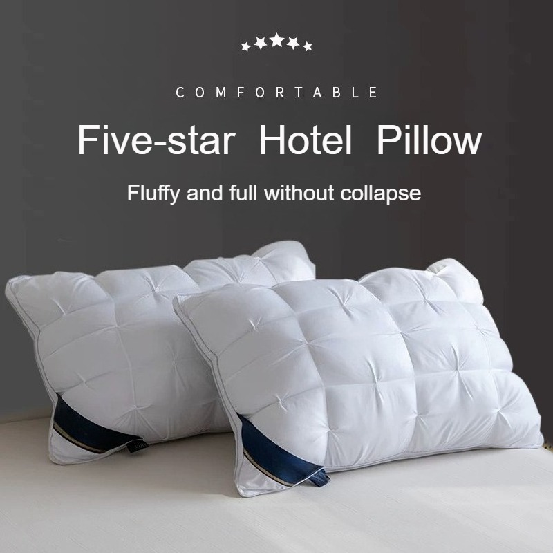 TEMU 1pc/ 2pcs Deep Sleep Pillow Supports Neck For Relaxing Sleep, Comfortale Sleep Massage Pillow Core, Moisture Absorbing Breathable Household