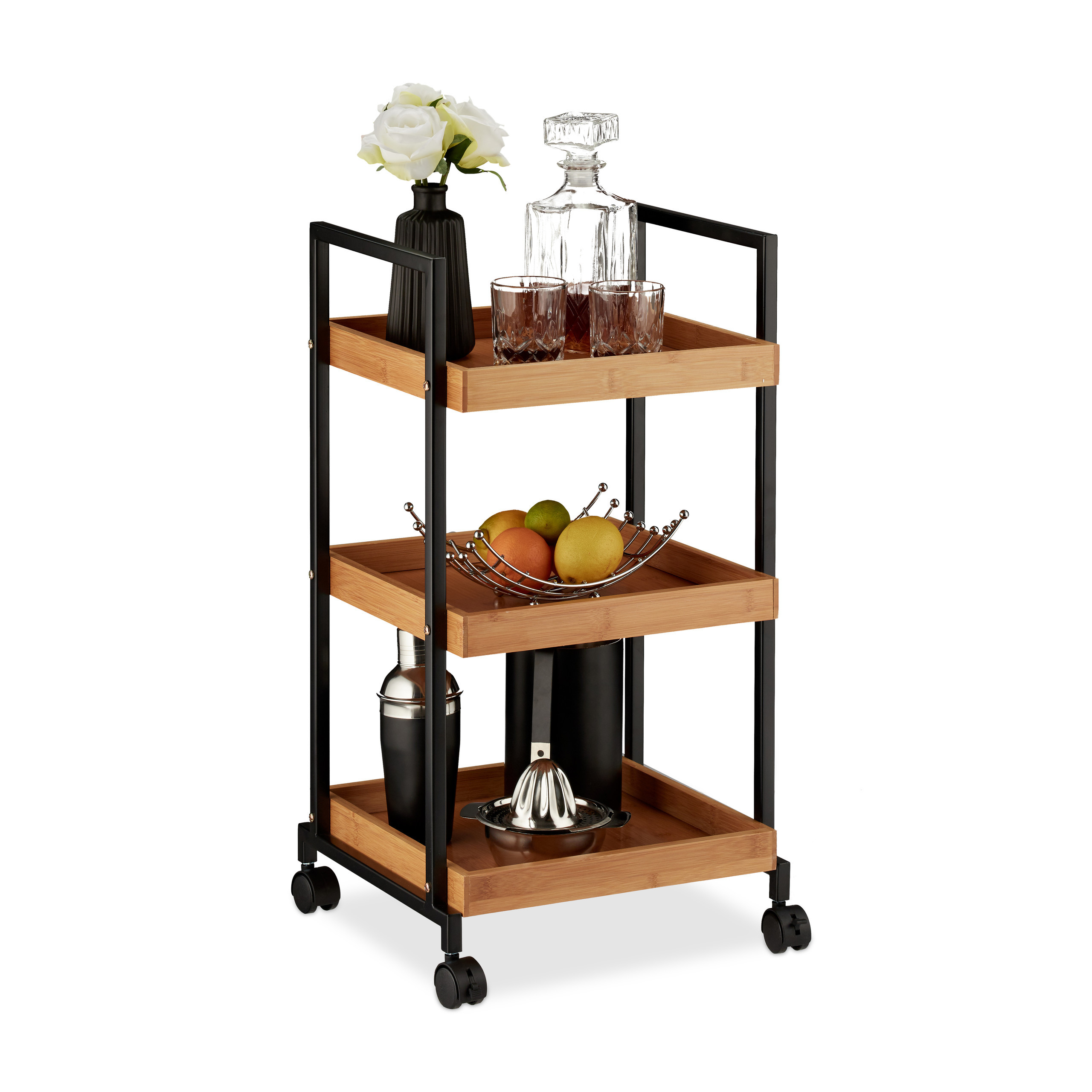 Serving Cart In Natural - (w)37 X (h)69.5 X (d)