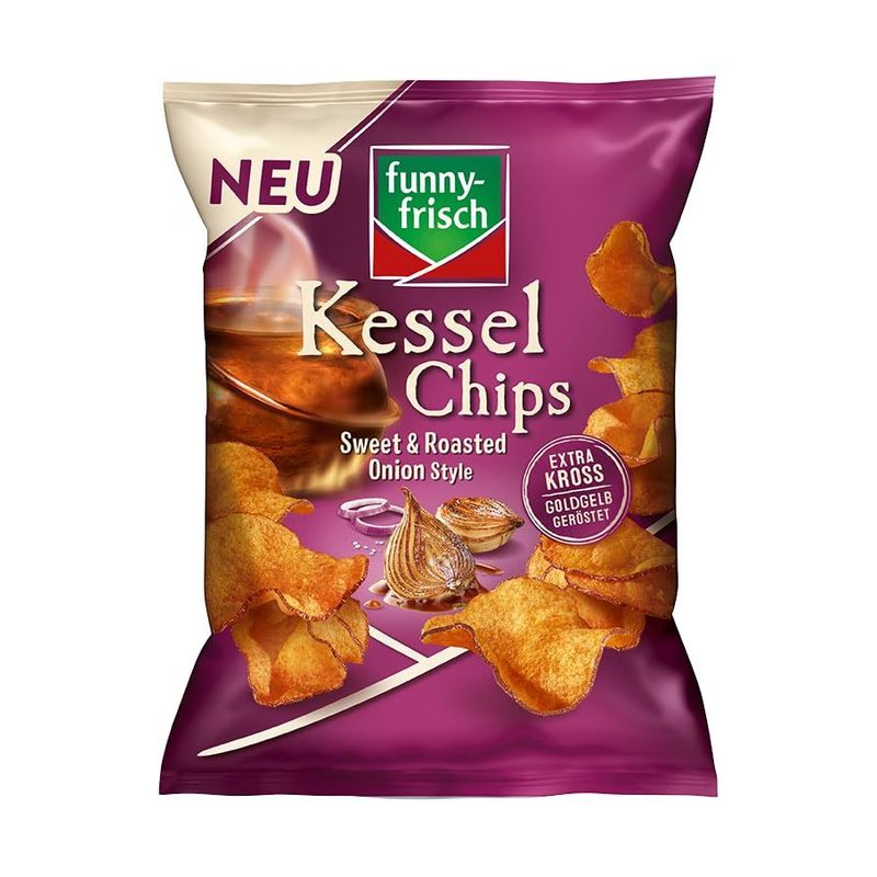 10x Funny Fresh Kettle Chips Sweet & Rust Onion 120g (10x120g)