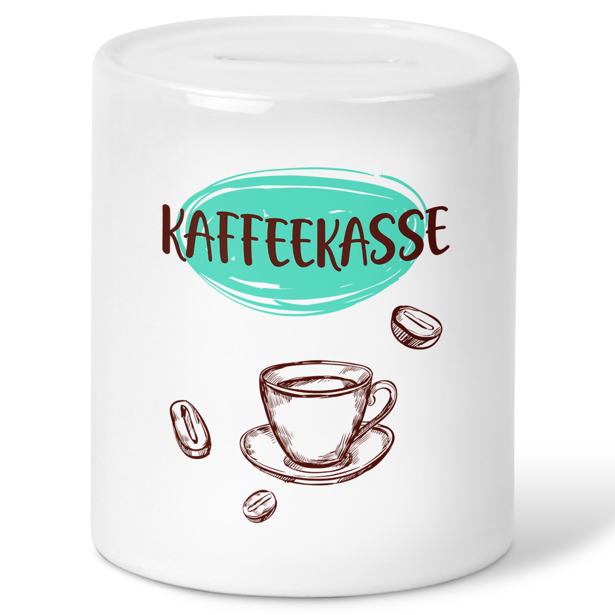Image of Colleagues Gift – Box Coffee Savings Box For Women And Men Made Of Ceramic White