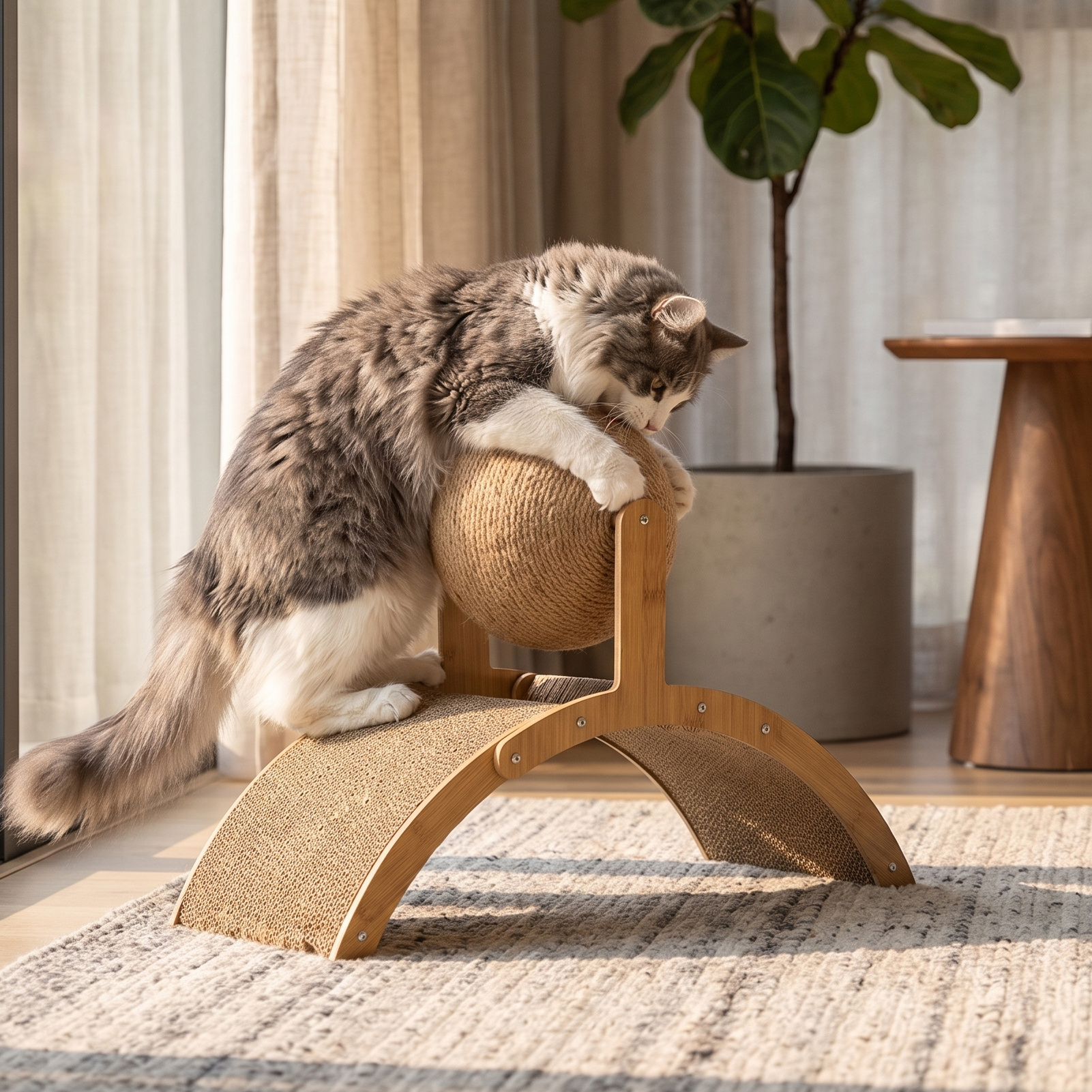 Interactive Cat Scratching Board with Arch Bridge Design