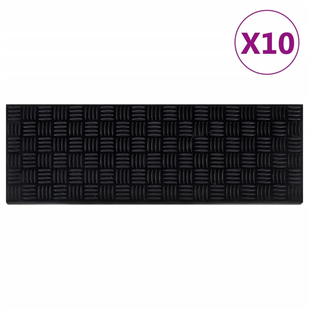Vidaxl Step Mats, 10-piece Set, 25x75 Cm, Rubber