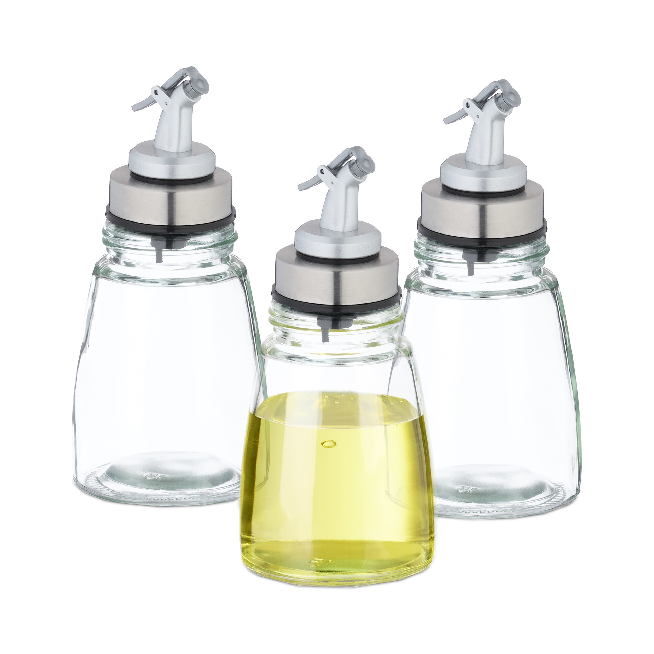 3 X Transparent Oil Bottles
