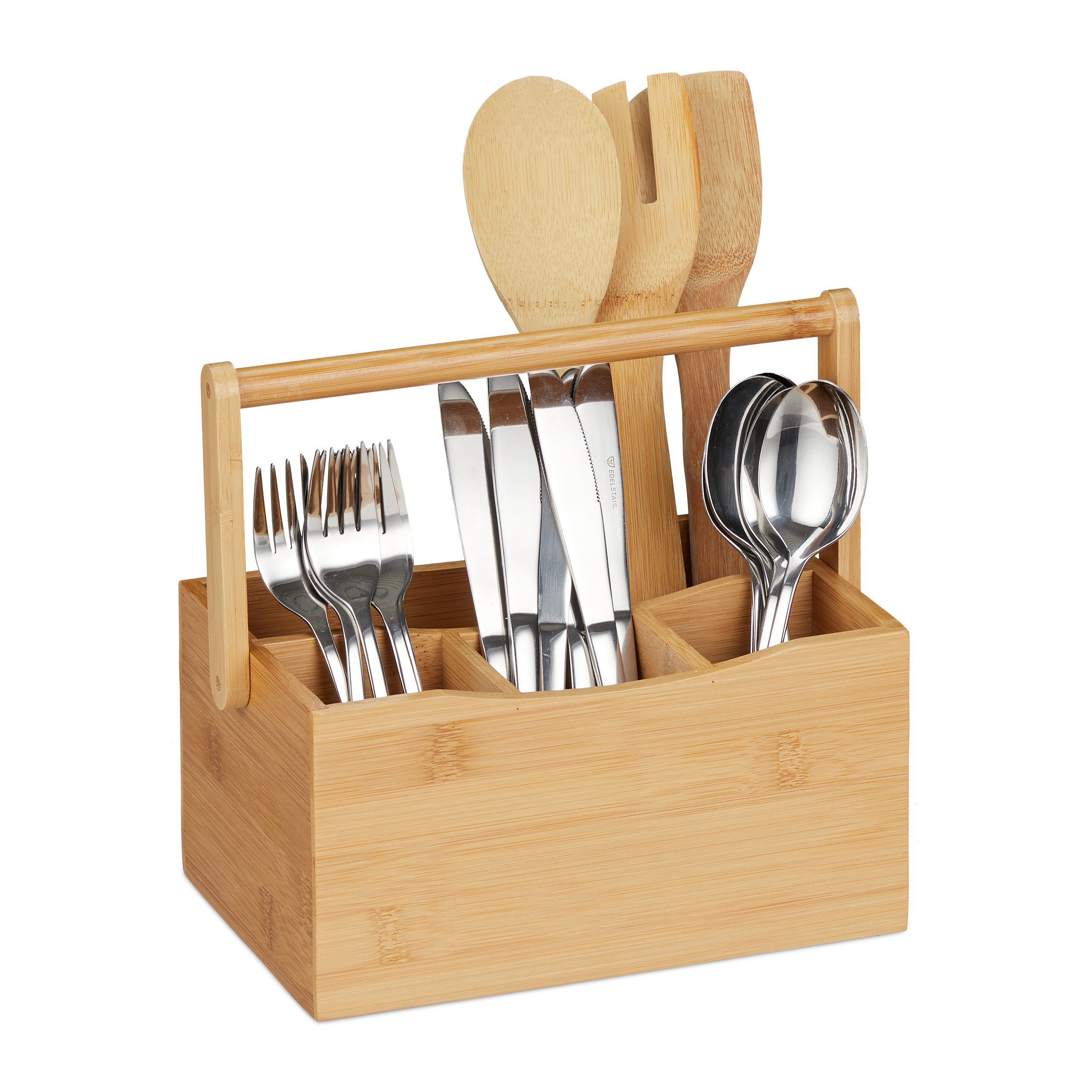 Image of Bamboo Cutlery Holder In Natural