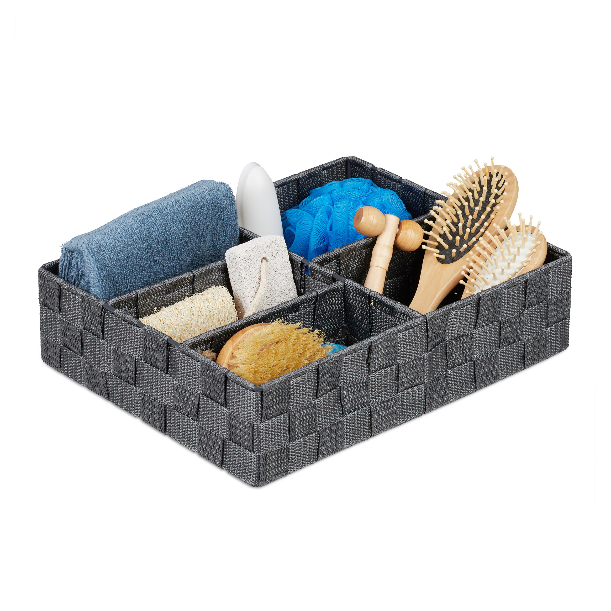 Storage Basket "5 Compartments" In Grey