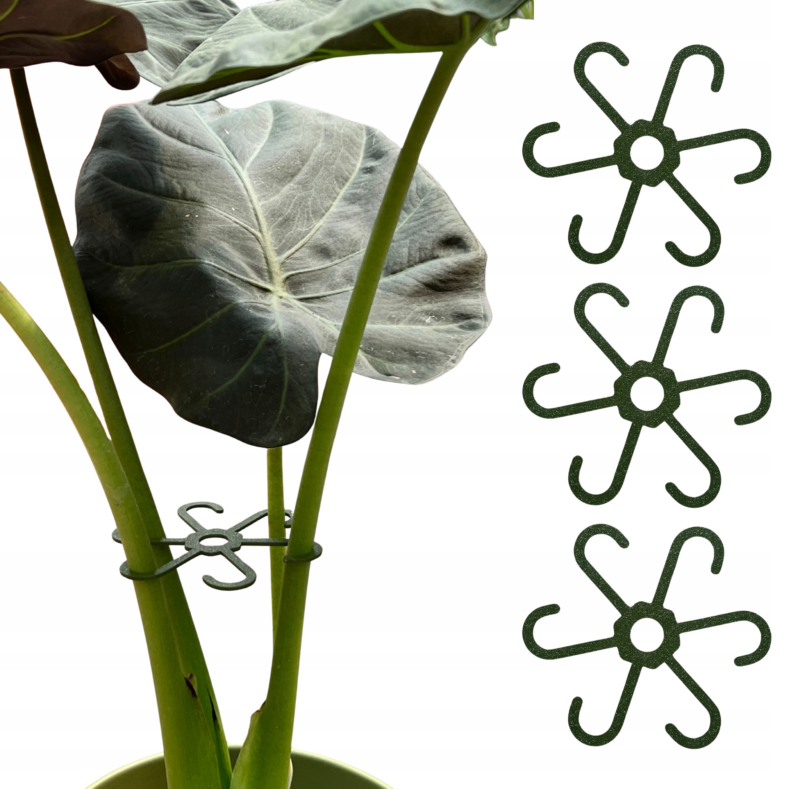 Plant 10 Cm – Ring Gripper With 6 Hooks,pla, Khaki, 1.5 Mm Thickness, 1.4 Cm Hook Width, Set Of 3, 3d Printed – Stabilizes Stems For Home And Garden Use